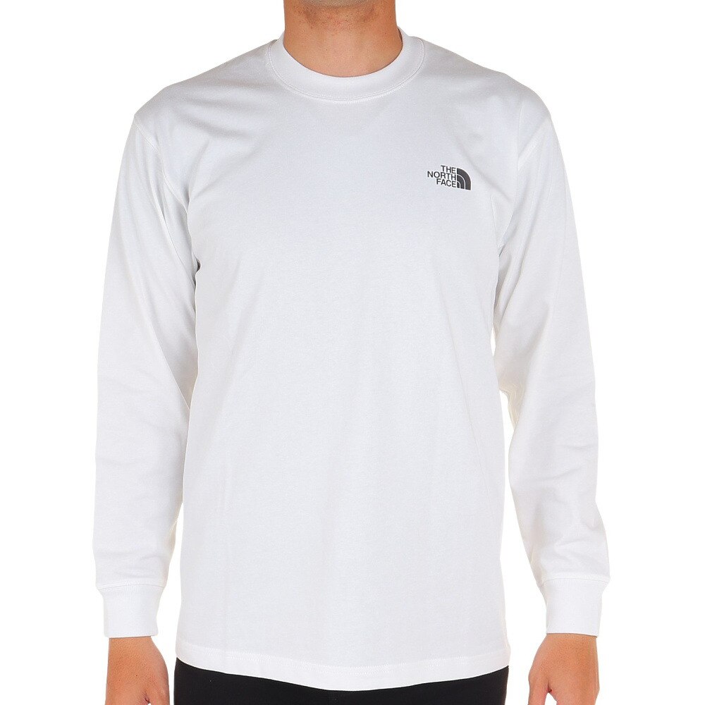 ノースフェイス（THE NORTH FACE）（メンズ）長袖Tシャツ ロンT BACK SQUARE LOGO バックスクエアロゴ NT82333 W ホワイト