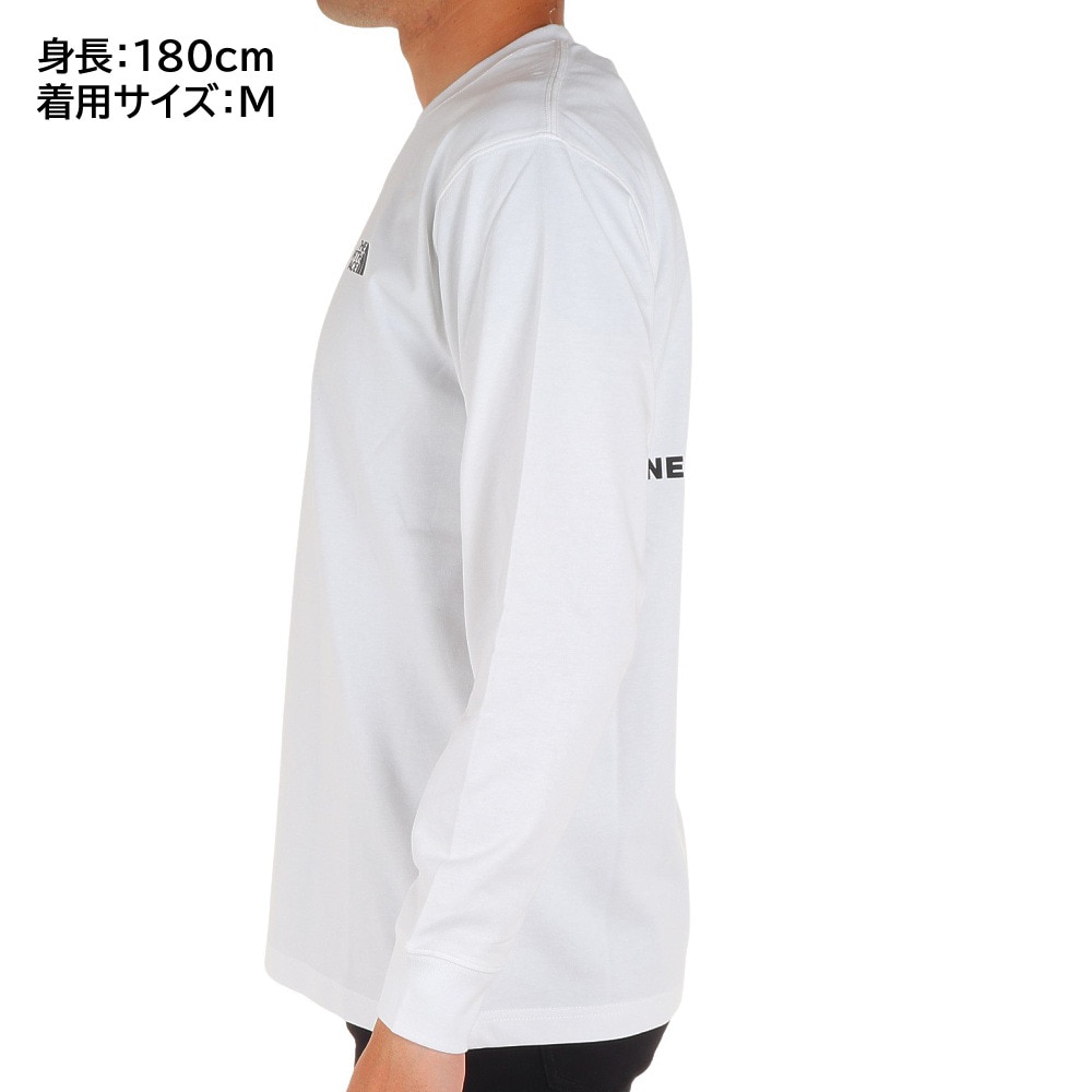 ノースフェイス（THE NORTH FACE）（メンズ）長袖Tシャツ ロンT BACK SQUARE LOGO バックスクエアロゴ NT82333 W ホワイト
