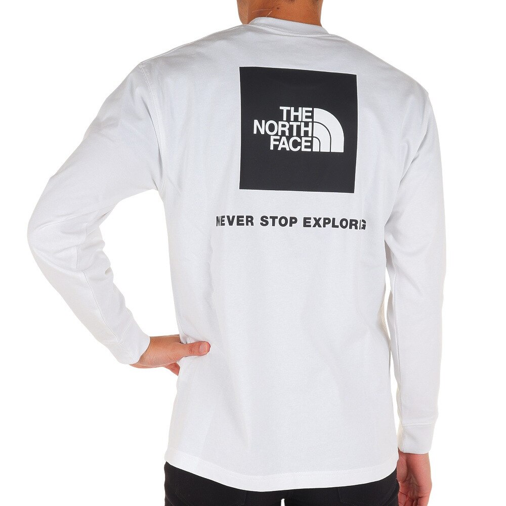 ノースフェイス（THE NORTH FACE）（メンズ）長袖Tシャツ ロンT BACK SQUARE LOGO バックスクエアロゴ NT82333 W ホワイト