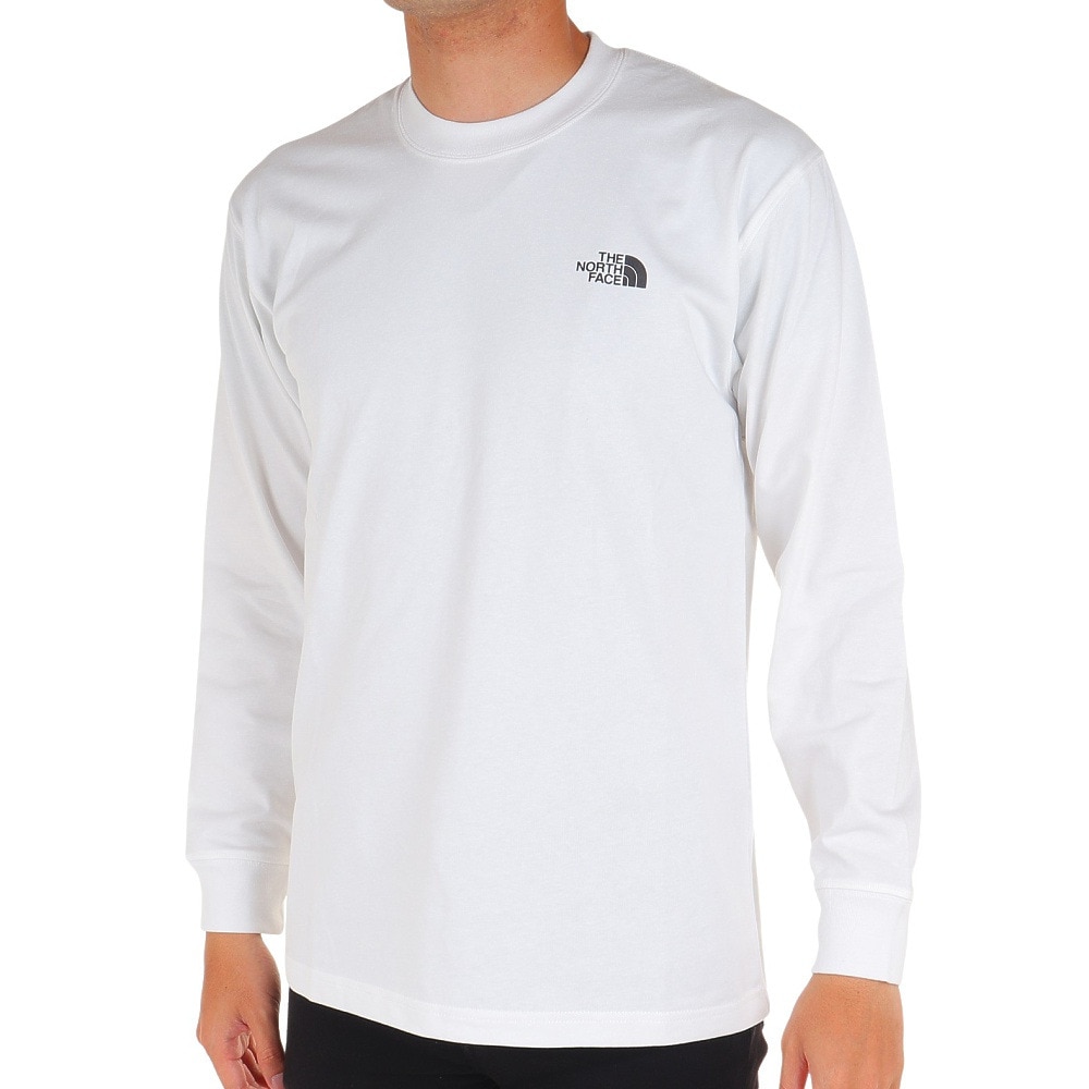ノースフェイス（THE NORTH FACE）（メンズ）長袖Tシャツ ロンT BACK SQUARE LOGO バックスクエアロゴ NT82333 W ホワイト
