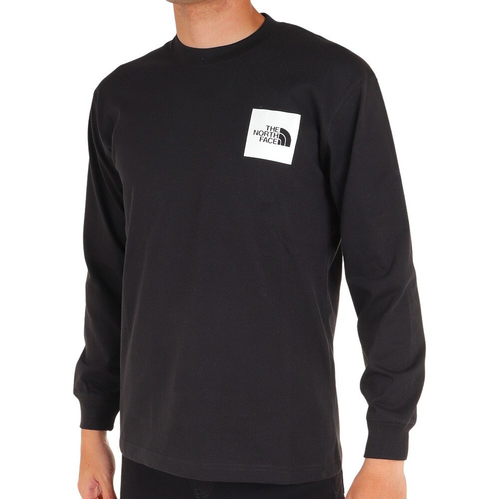 ノースフェイス（THE NORTH FACE）（メンズ）長袖Tシャツ ロンT SQUARE LOGO スクエアロゴ NT82334 K ブラック