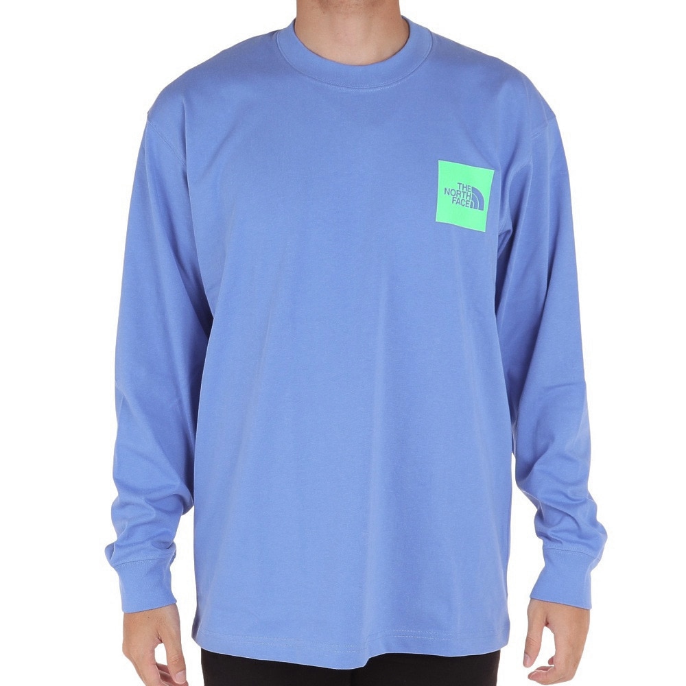 ノースフェイス（THE NORTH FACE）（メンズ）長袖Tシャツ ロンT SQUARE LOGO スクエアロゴ NT82334 OB ブルー