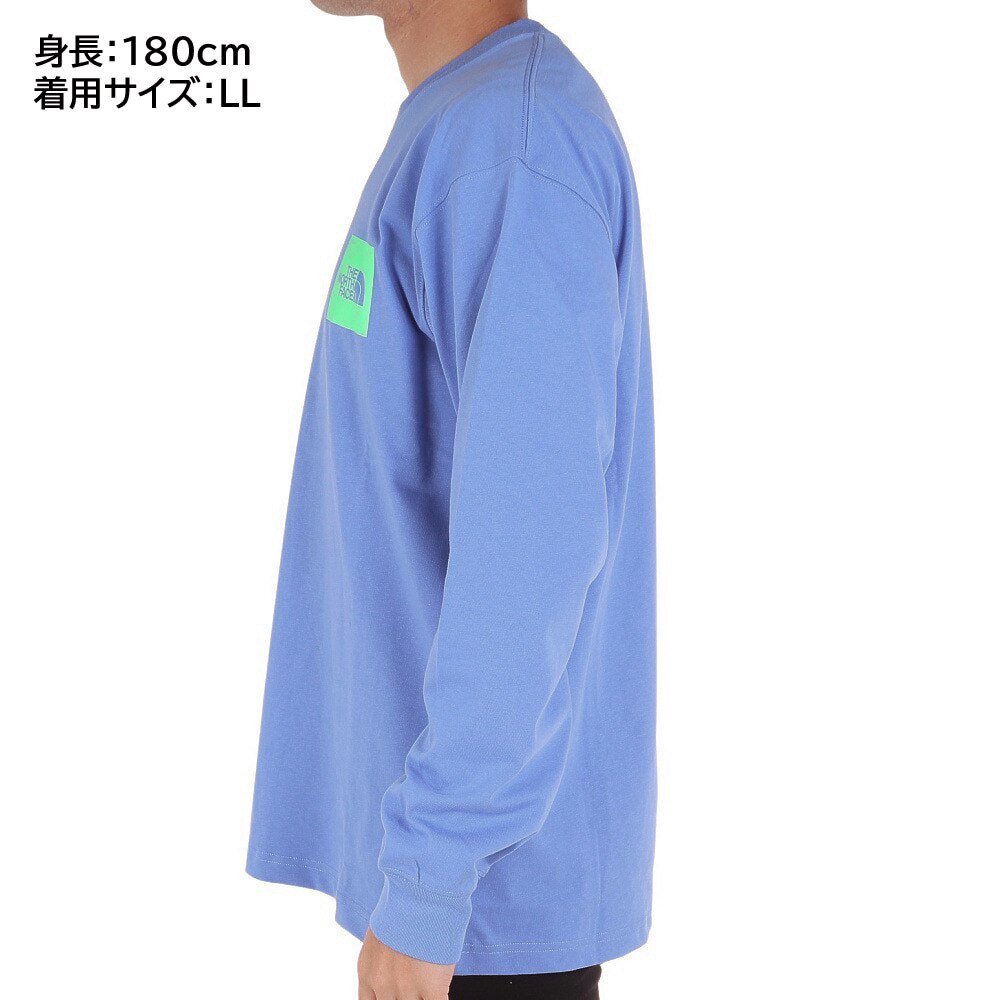 ノースフェイス（THE NORTH FACE）（メンズ）長袖Tシャツ ロンT SQUARE LOGO スクエアロゴ NT82334 OB ブルー