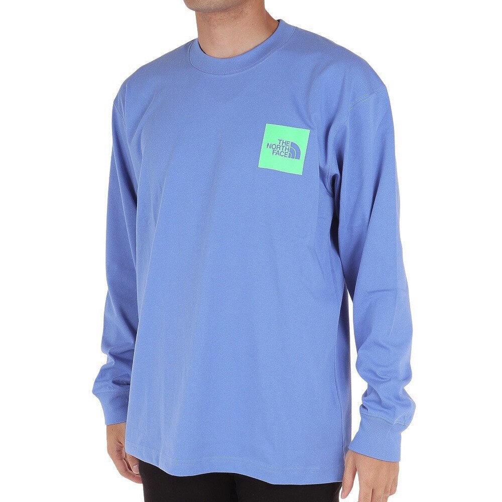 ノースフェイス（THE NORTH FACE）（メンズ）長袖Tシャツ ロンT SQUARE LOGO スクエアロゴ NT82334 OB ブルー