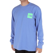 ノースフェイス(THE NORTH FACE)(メンズ)長袖Tシャツ ロンT SQUARE LOGO スクエアロゴ NT82334 OB ブルー