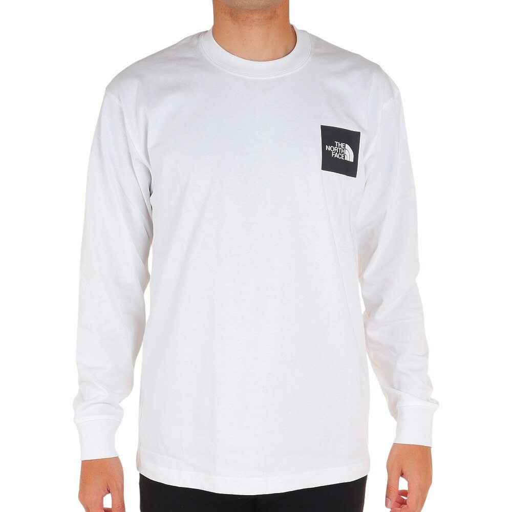 ノースフェイス（THE NORTH FACE）（メンズ）長袖Tシャツ ロンT SQUARE LOGO スクエアロゴ NT82334 W ホワイト