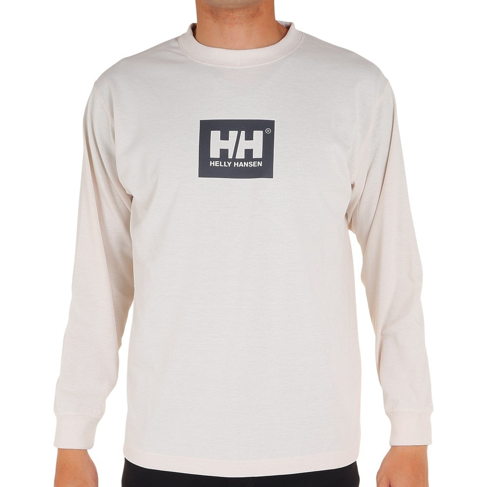 ヘリーハンセン（HELLY HANSEN）（メンズ）長袖Tシャツ ロンT ロングスリーブ ロゴTシャツ HH32379 IV アイボリー  アウトドア・キャンプ用品はエルブレス