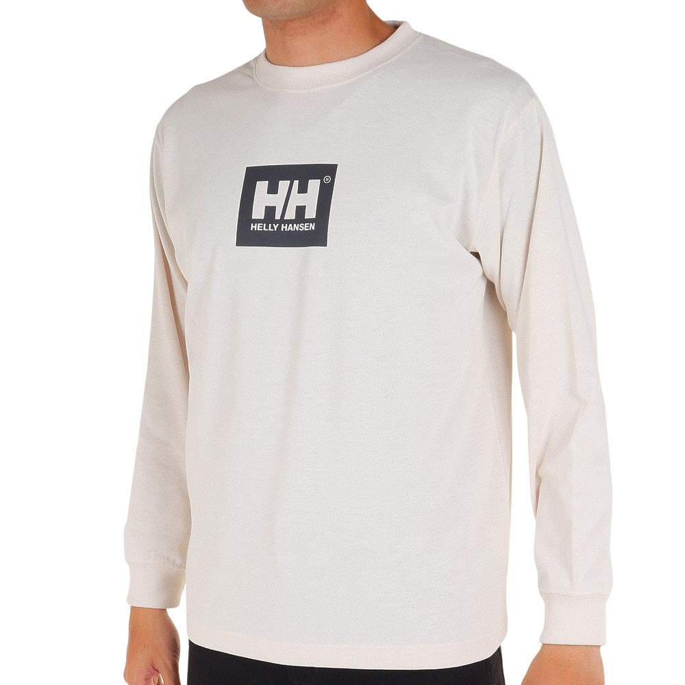 ヘリーハンセン（HELLY HANSEN）（メンズ）長袖Tシャツ ロンT ロングスリーブ ロゴTシャツ HH32379 IV アイボリー  アウトドア・キャンプ用品はエルブレス