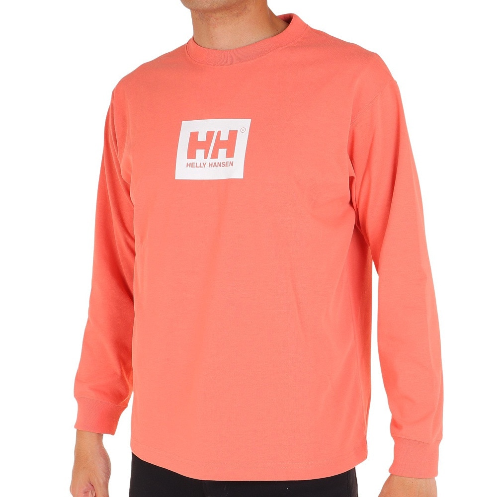 ヘリーハンセン（HELLY HANSEN）（メンズ）長袖Tシャツ ロンT ロングスリーブ ロゴTシャツ HH32379 SC サーモンピンク  アウトドア・キャンプ用品はエルブレス