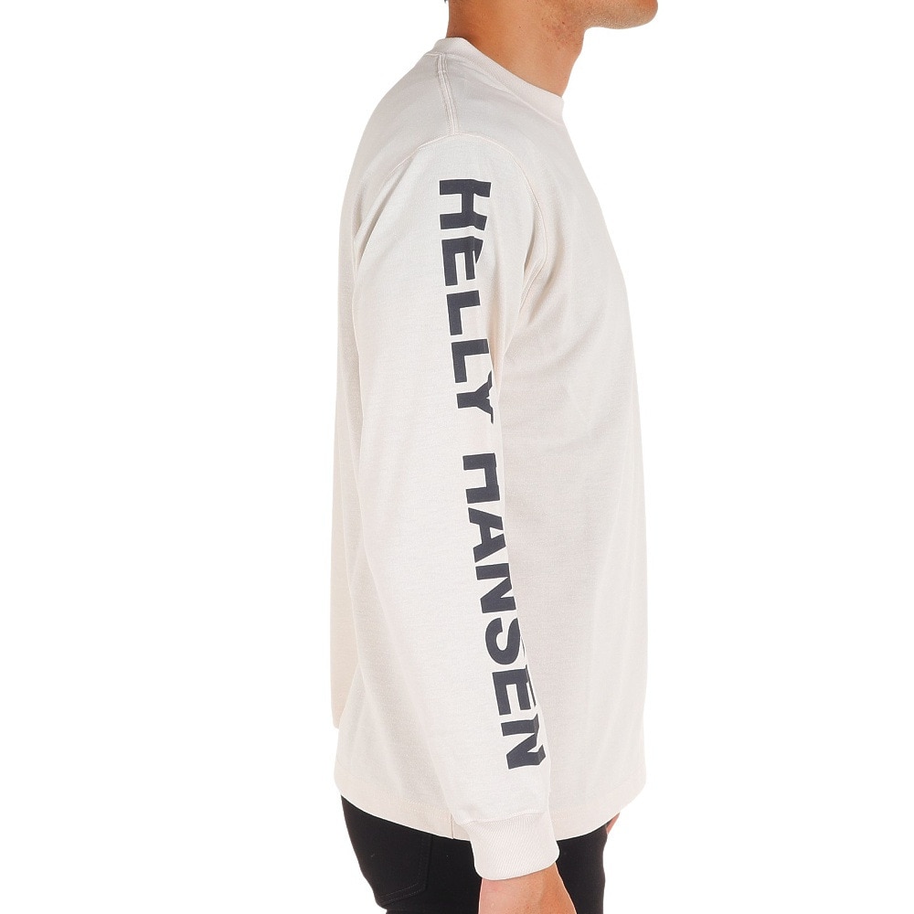 ヘリーハンセン（HELLY HANSEN）（メンズ）長袖Tシャツ ロンT ロングスリーブ LETTER レター Tシャツ HH32380 IV  アイボリー アウトドア・キャンプ用品はエルブレス