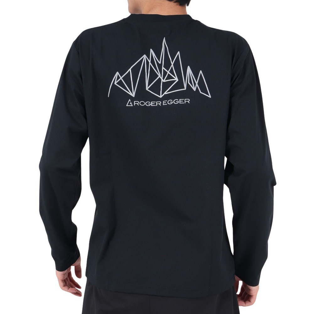 ロジャーエーガー（ROGEREGGER）（メンズ）長袖Tシャツ ロンT HIKE MOUNTAIN RE23FUK5610001 BLK ブラック