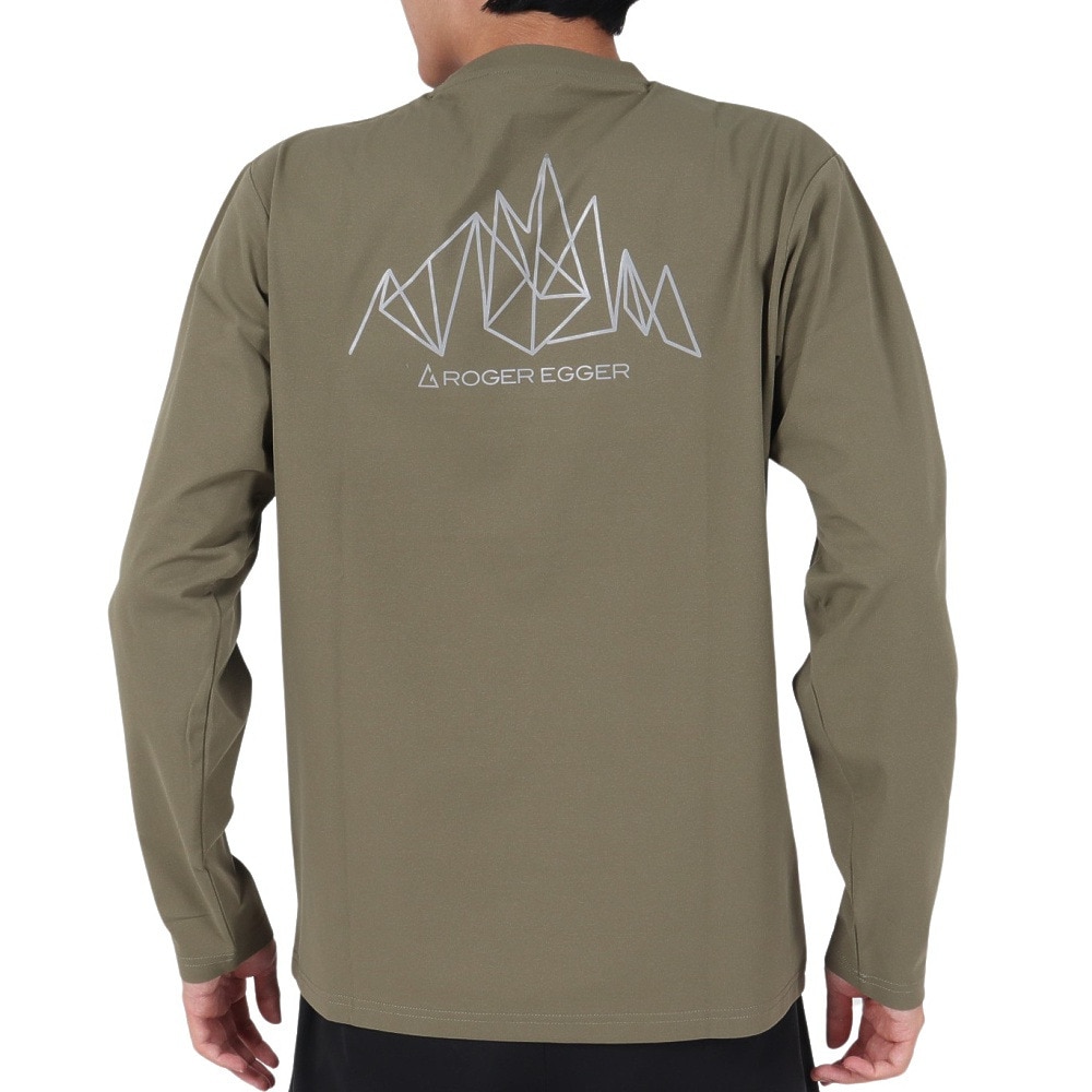 ロジャーエーガー（ROGEREGGER）（メンズ）長袖Tシャツ ロンT HIKE MOUNTAIN RE23FUK5610001 OLV オリーブ