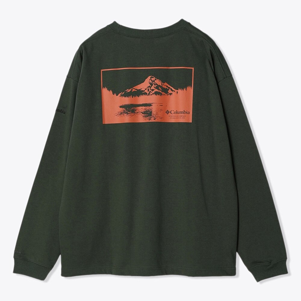 コロンビア（Columbia）（メンズ）長袖Tシャツ ロンT ミラーズクレストロングスリーブグラフィックTシャツ PM6812 370 グリーン