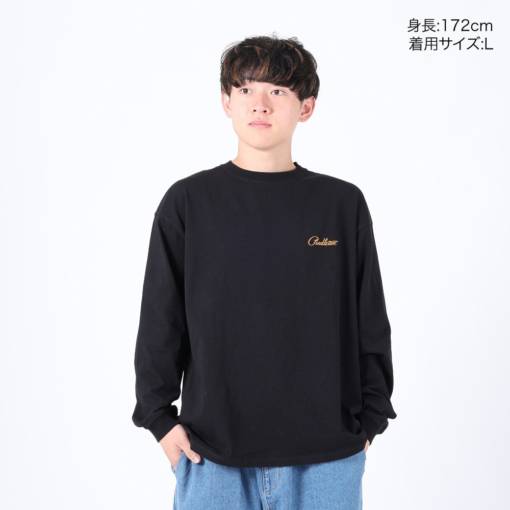 ペンドルトン（PENDLETON）（メンズ、レディース）長袖Tシャツ ロンT バックプリント ロングスリーブTシャツ 19807223 Black