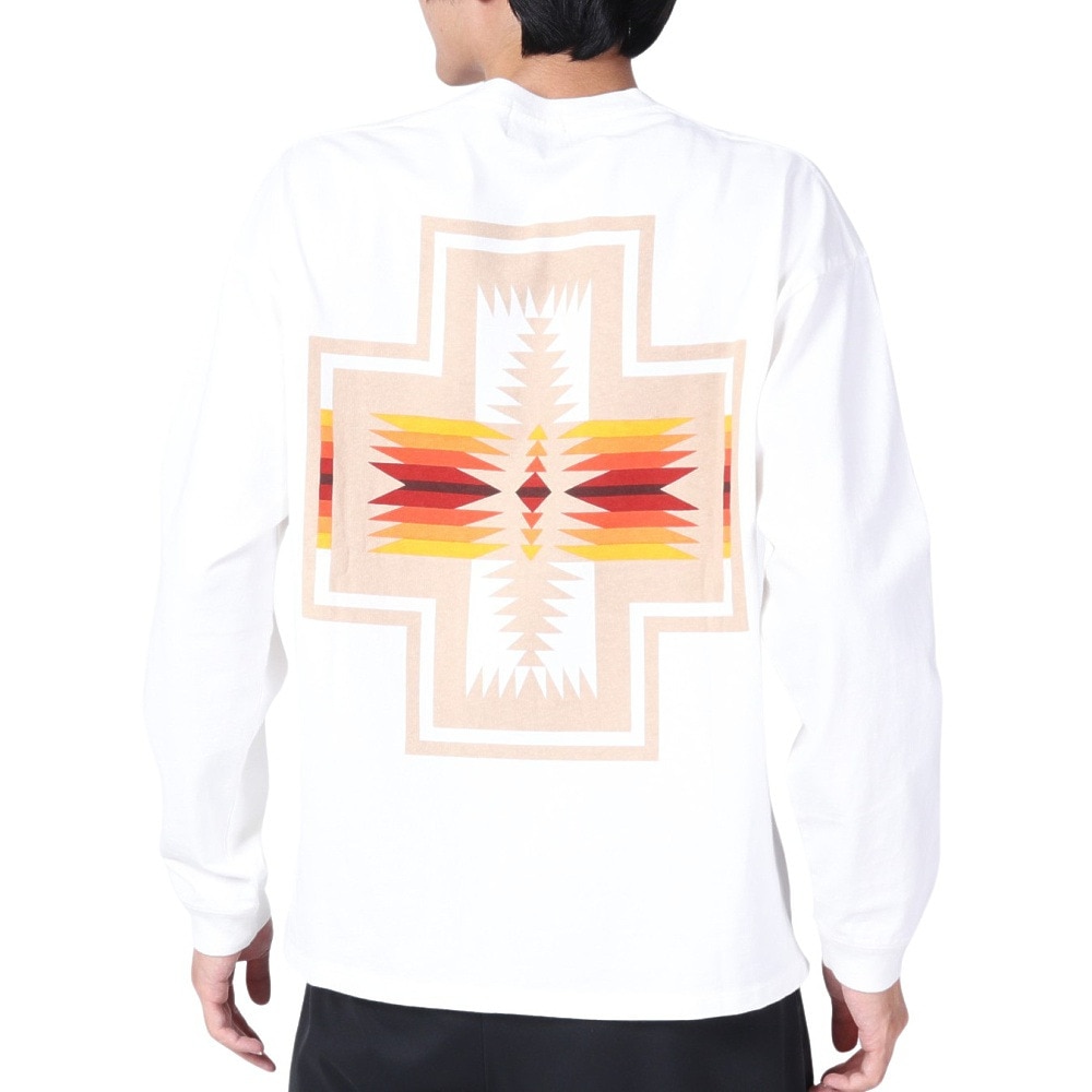 ペンドルトン（PENDLETON）（メンズ、レディース）長袖Tシャツ ロンT ロングスリーブ バックプリントTシャツ 19807223 OffWhite オフホワイト