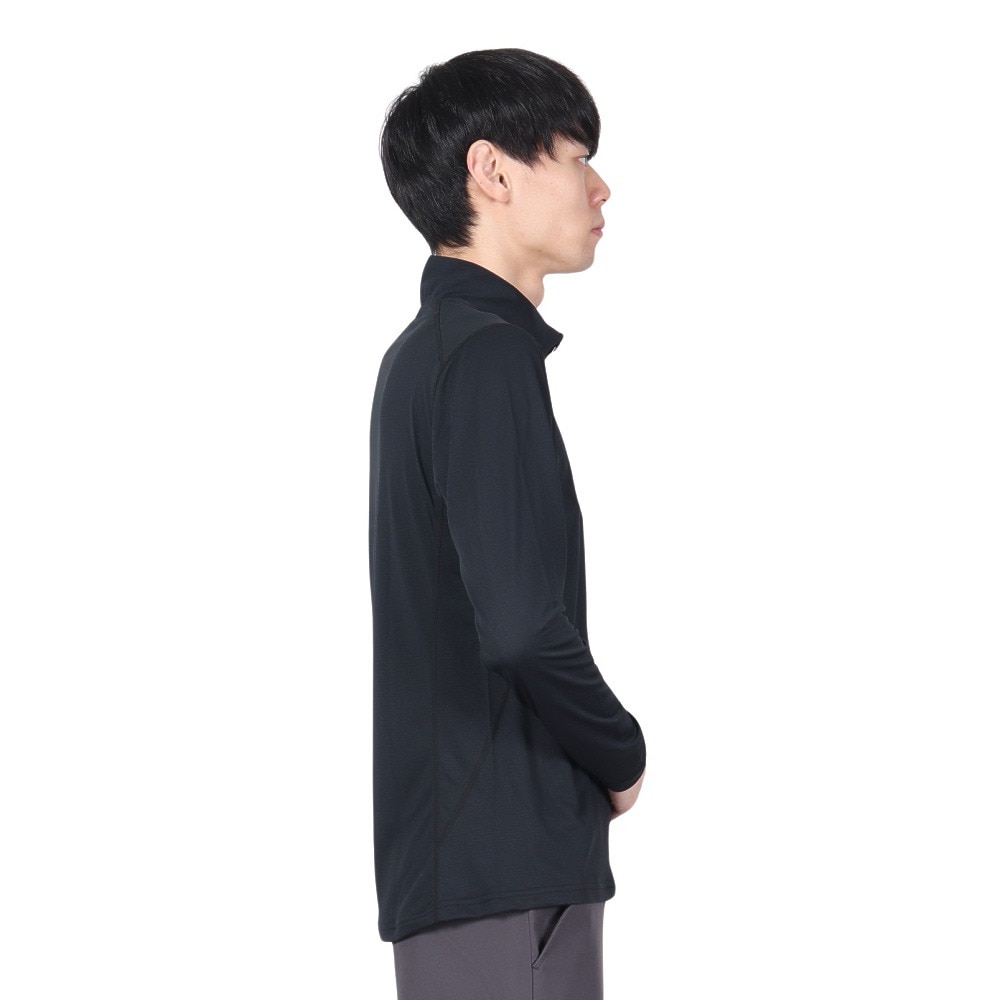 マーモット（Marmot）（メンズ）接触冷感 ストレッチ 長袖Tシャツ ロンT クライムスキン ハーフジップ ロングスリーブシャツ TSSMC418-BLK
