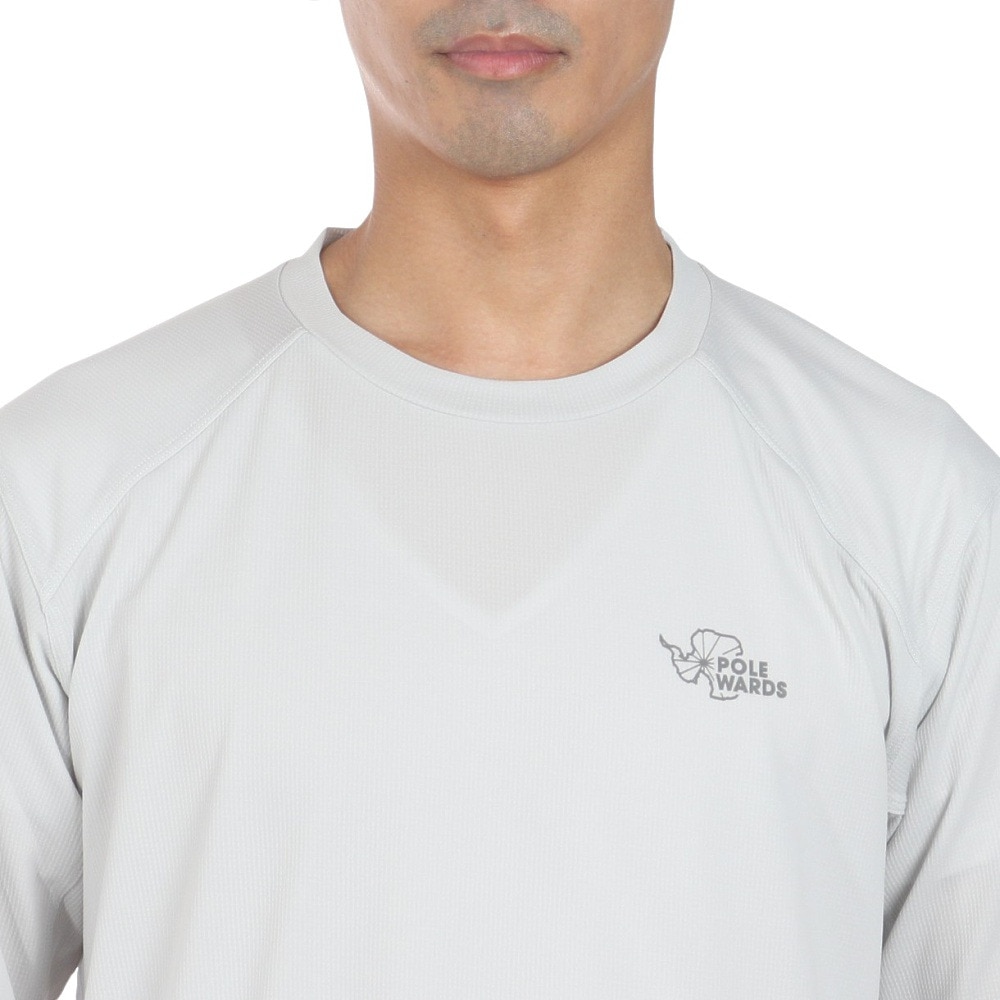 POLEWARDS（メンズ）長袖Tシャツ ロンT DRY COMFORT PW2RJB02 IGRY グレー ストレッチ 吸汗速乾 軽量
