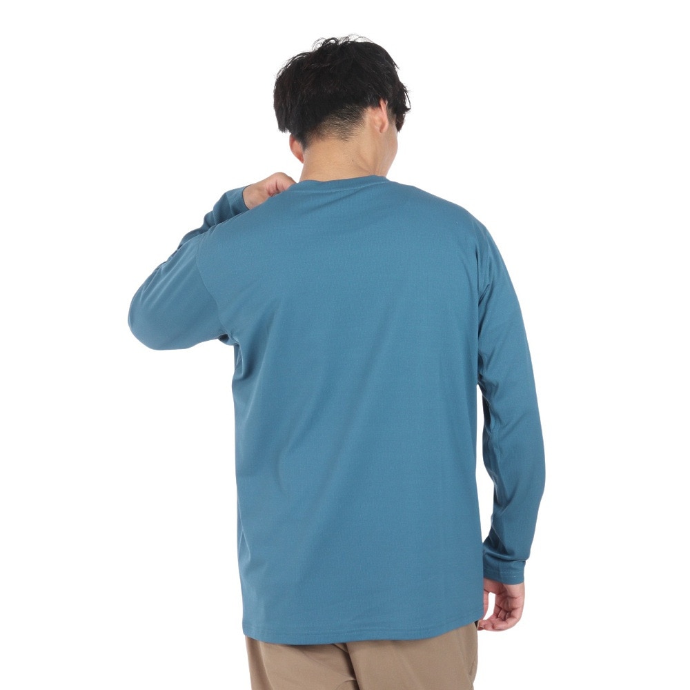POLEWARDS（メンズ）長袖Tシャツ ロンT DRY COMFORT PW2RJB02 MBLU マリンブルー ストレッチ 吸汗速乾 軽量