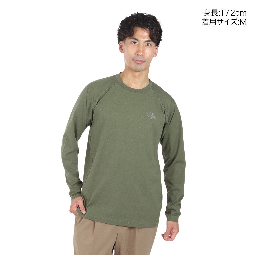 POLEWARDS（メンズ）長袖Tシャツ ロンT DRY COMFORT PW2RJB02 OLV オリーブ ストレッチ 吸汗速乾 軽量
