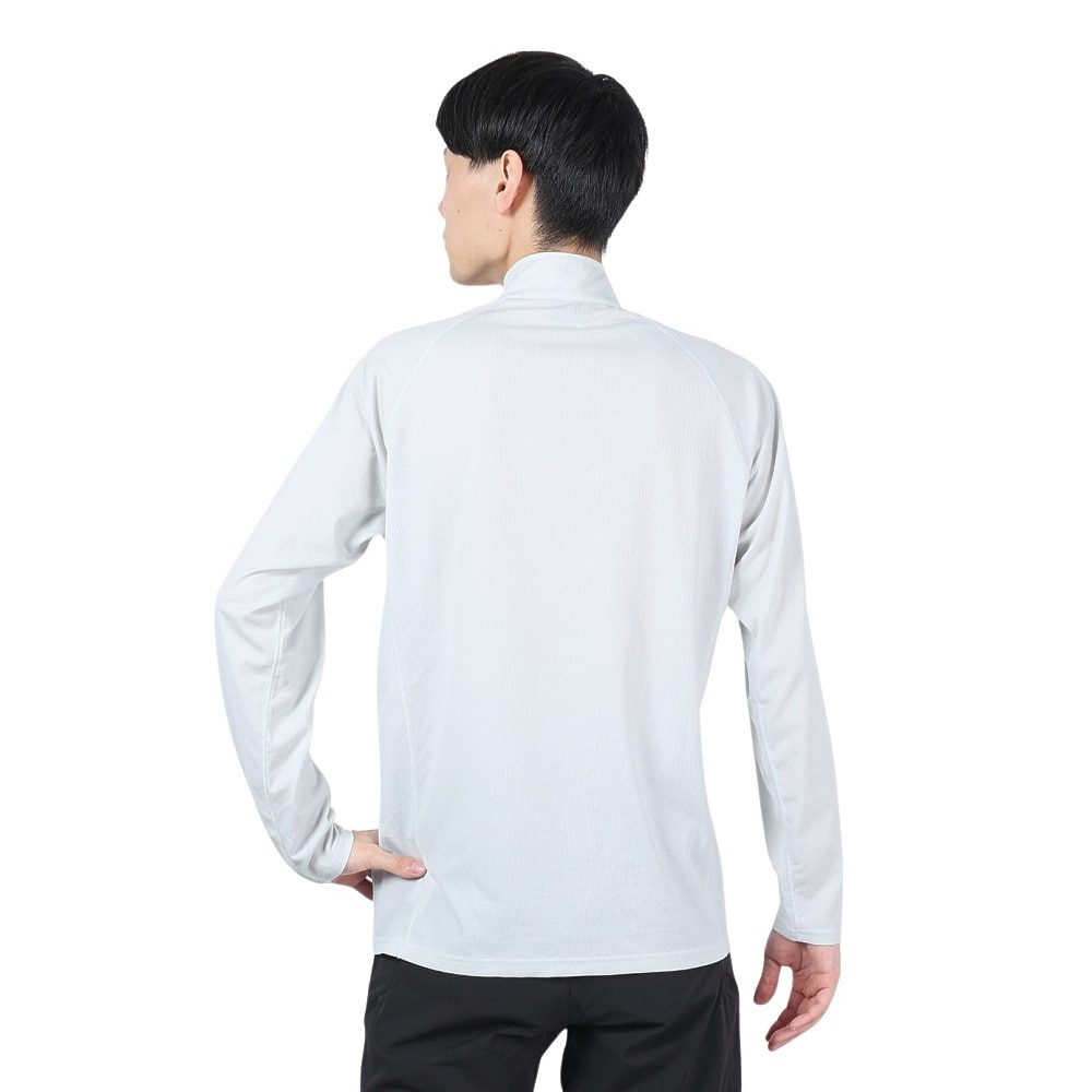 POLEWARDS（メンズ）長袖Tシャツ ロンT DRY COMFORT ハーフジップTシャツ PW2RJB03 IGRY グレー 吸汗速乾 ストレッチ