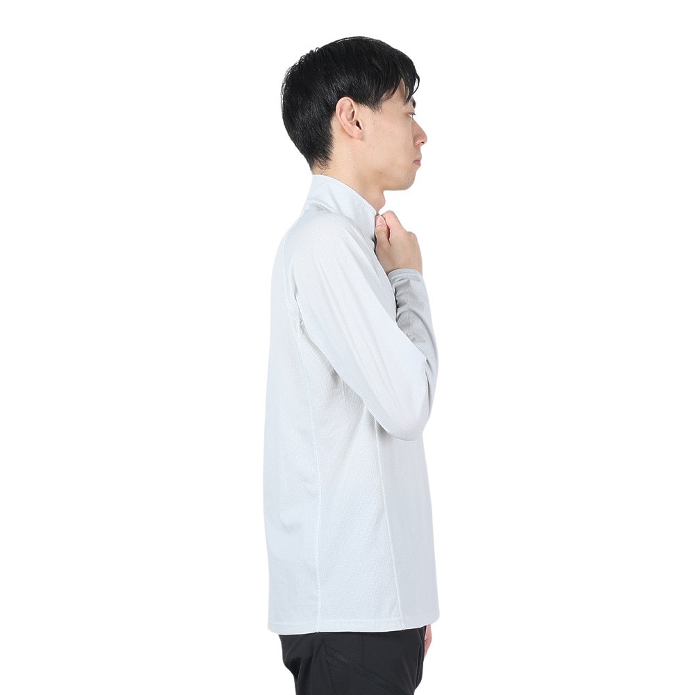 POLEWARDS（メンズ）長袖Tシャツ ロンT DRY COMFORT ハーフジップTシャツ PW2RJB03 IGRY グレー 吸汗速乾 ストレッチ