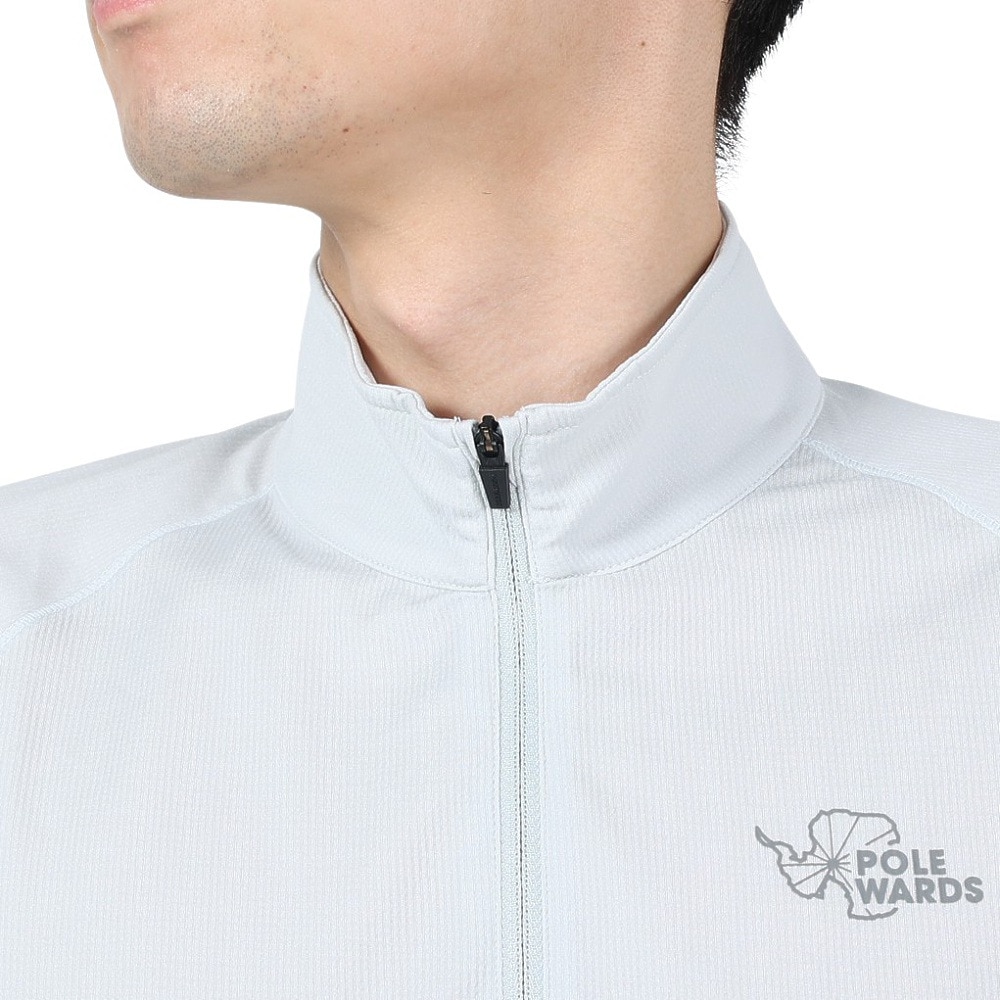 POLEWARDS（メンズ）長袖Tシャツ ロンT DRY COMFORT ハーフジップTシャツ PW2RJB03 IGRY グレー 吸汗速乾 ストレッチ