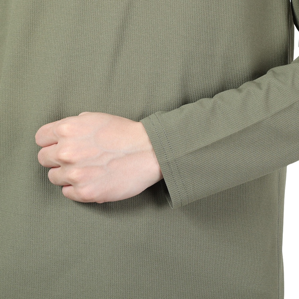 POLEWARDS（メンズ）長袖Tシャツ ロンT DRY COMFORT ハーフジップTシャツ PW2RJB03 OLV オリーブ 吸汗速乾 ストレッチ
