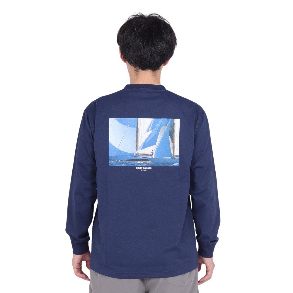 ヘリーハンセン（HELLY HANSEN）（メンズ）UV カット 速乾 ロングスリーブオーシャングラフィックTシャツ HH32467 ON