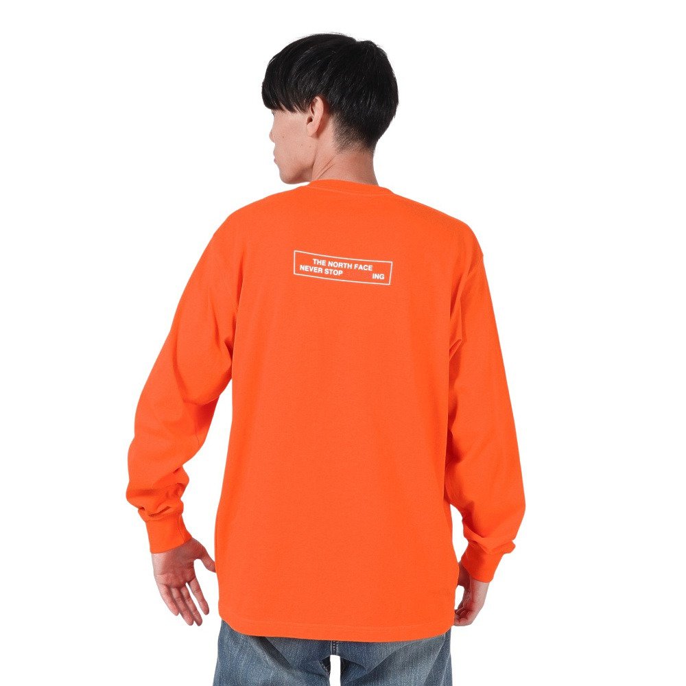 ザ・ノース・フェイス（THE NORTH FACE）（メンズ、レディース）UVケア 長袖Tシャツ ロンT ロングスリーブ ネバーストップ アイエヌジーTシャツ NT32405 TO オレンジ