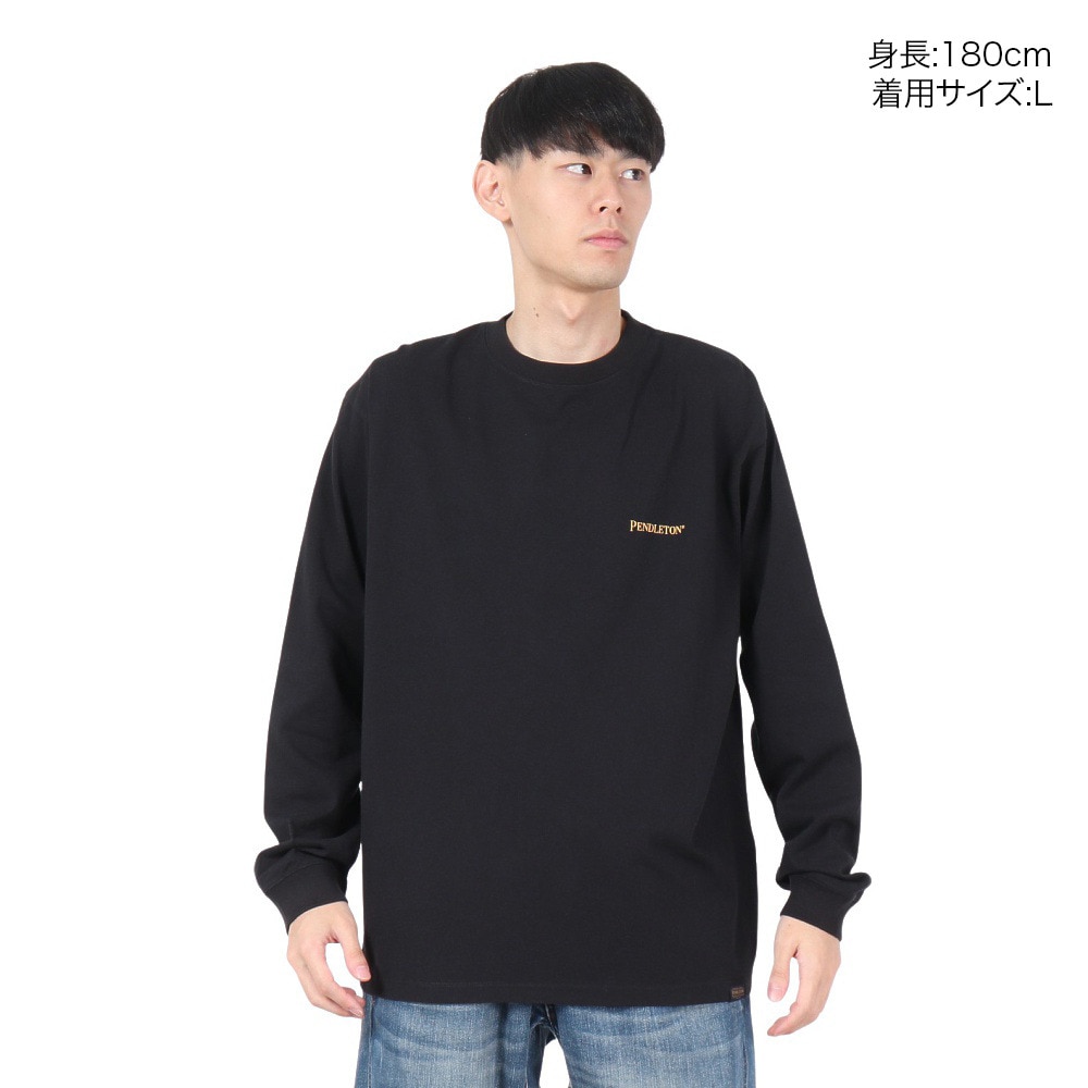 ペンドルトン（PENDLETON）（メンズ）長袖Tシャツ ロンT バックプリント 19807029 BLK