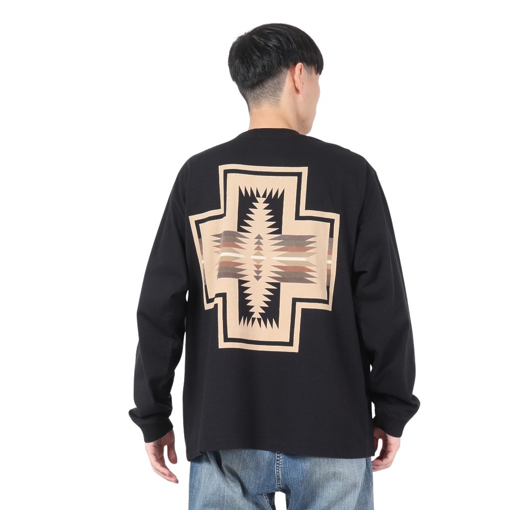 ペンドルトン（PENDLETON）（メンズ）長袖Tシャツ ロンT バックプリント 19807029 BLK