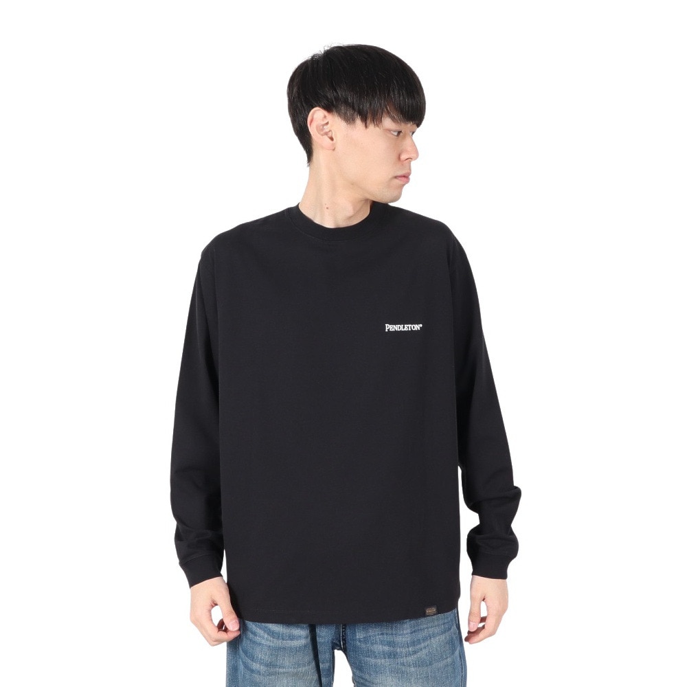 ペンドルトン（PENDLETON）（メンズ）長袖Tシャツ ロンT バックエンブロイダリー 19807030 BLK