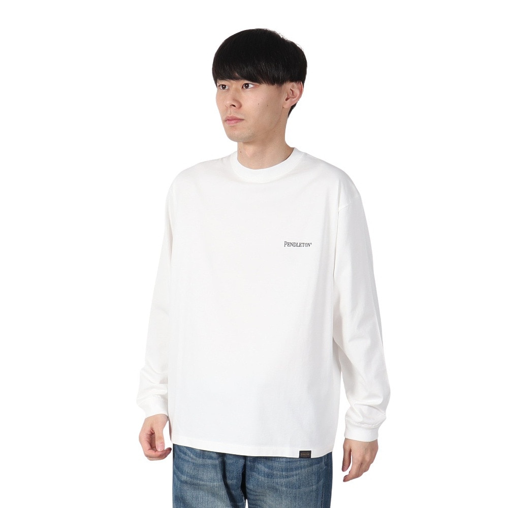 ペンドルトン（PENDLETON）（メンズ）長袖Tシャツ ロンT バックエンブロイダリー 19807030 OWH