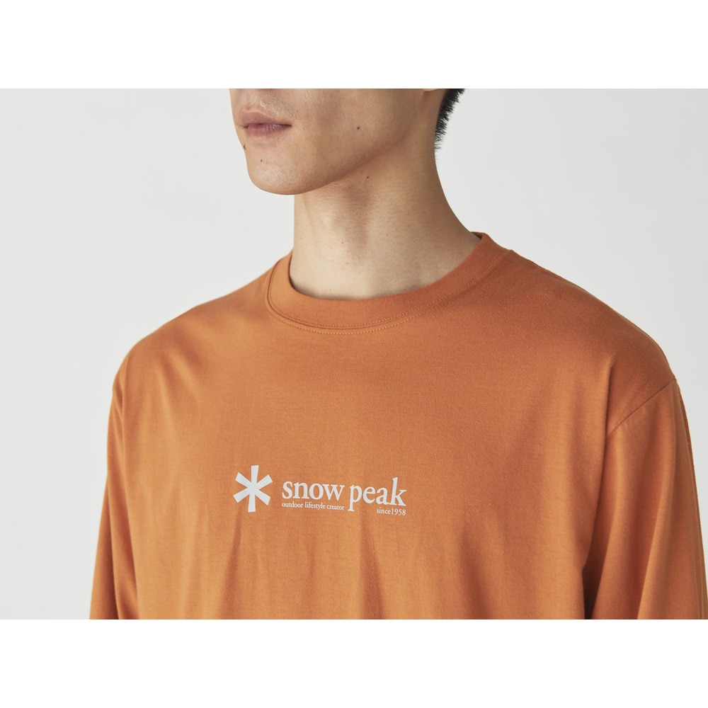スノーピーク（snow peak）（メンズ）ロンT ソフトコットン ロゴ 長袖Tシャツ SW-24SU201 OR