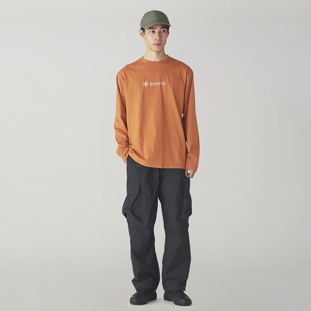 スノーピーク（snow peak）（メンズ）ロンT ソフトコットン ロゴ 長袖Tシャツ SW-24SU201 OR