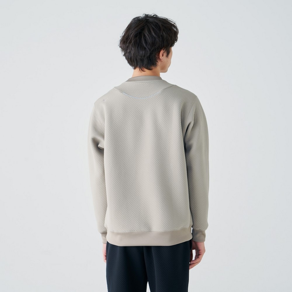 ミズノ（MIZUNO）（メンズ）長袖Tシャツ ロンT 発熱素材 ブレスサーモ リップルキルト クルーネックシャツ B2MCA51153