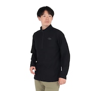 (メンズ)長袖Tシャツ ロンT Woolmesh ハーフジップ PW2TJB01 BLK