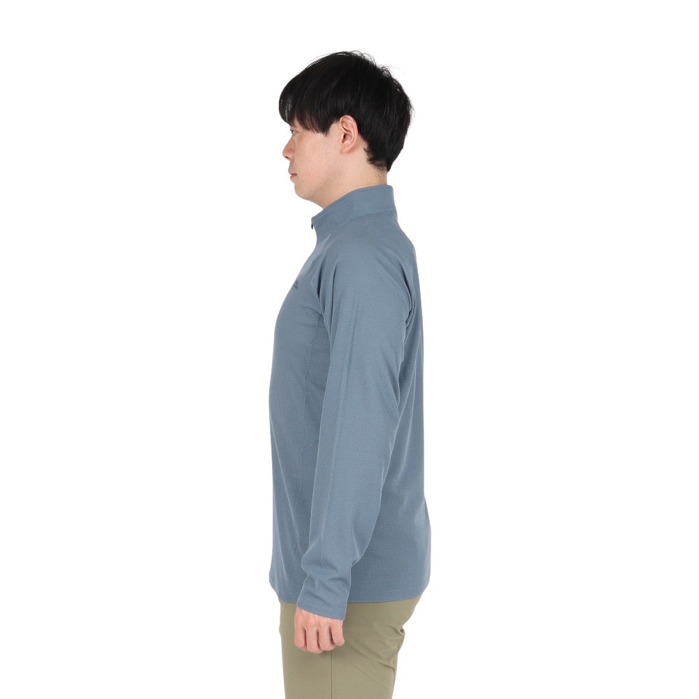 POLEWARDS（メンズ）長袖Tシャツ ロンT Woolmesh ハーフジップ PW2TJB01 BLU