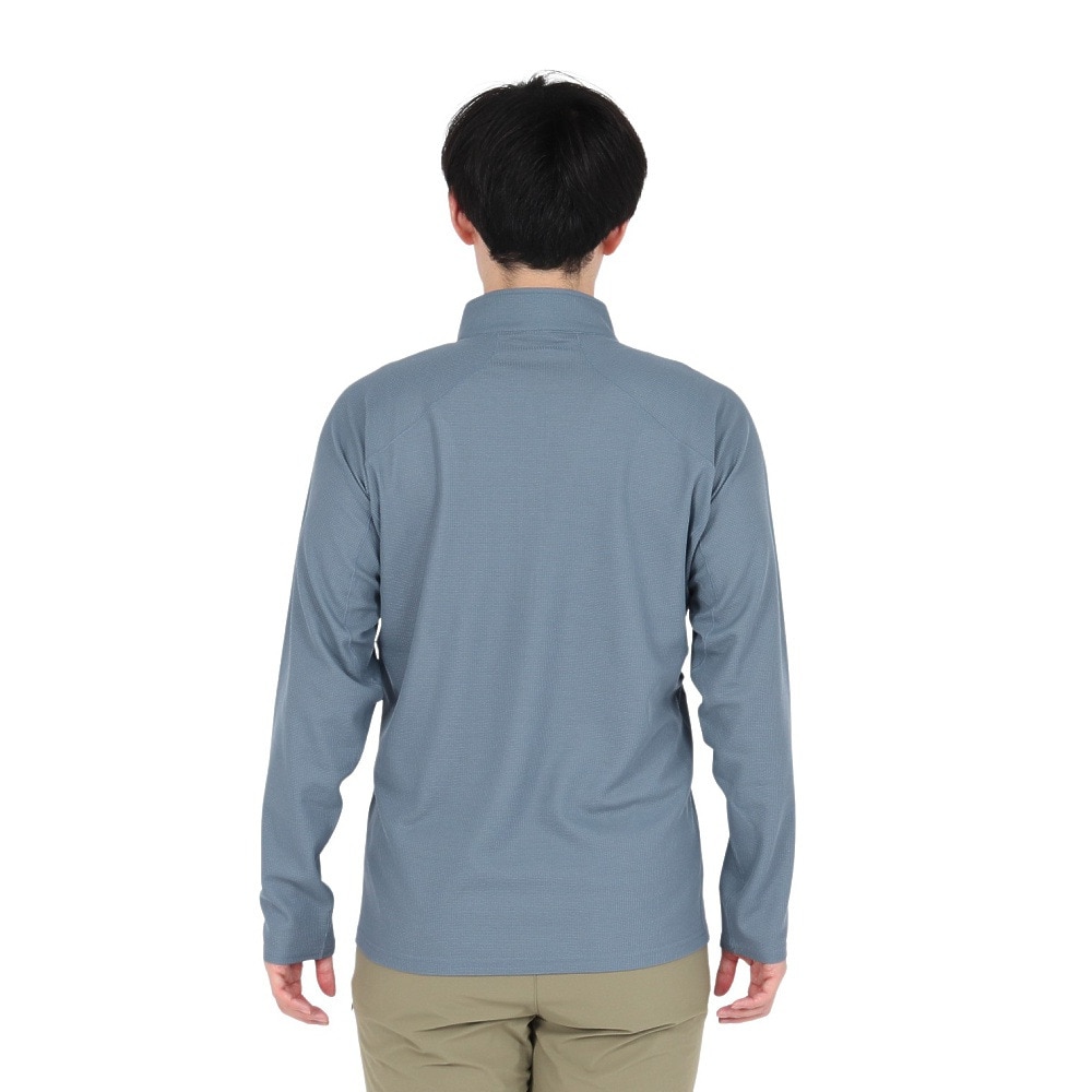 POLEWARDS（メンズ）長袖Tシャツ ロンT Woolmesh ハーフジップ PW2TJB01 BLU
