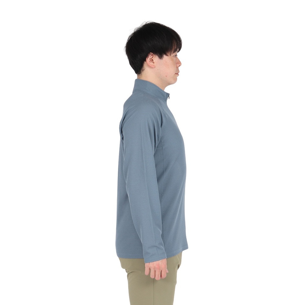 POLEWARDS（メンズ）長袖Tシャツ ロンT Woolmesh ハーフジップ PW2TJB01 BLU