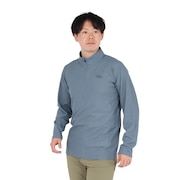 (メンズ)長袖Tシャツ ロンT Woolmesh ハーフジップ PW2TJB01 BLU
