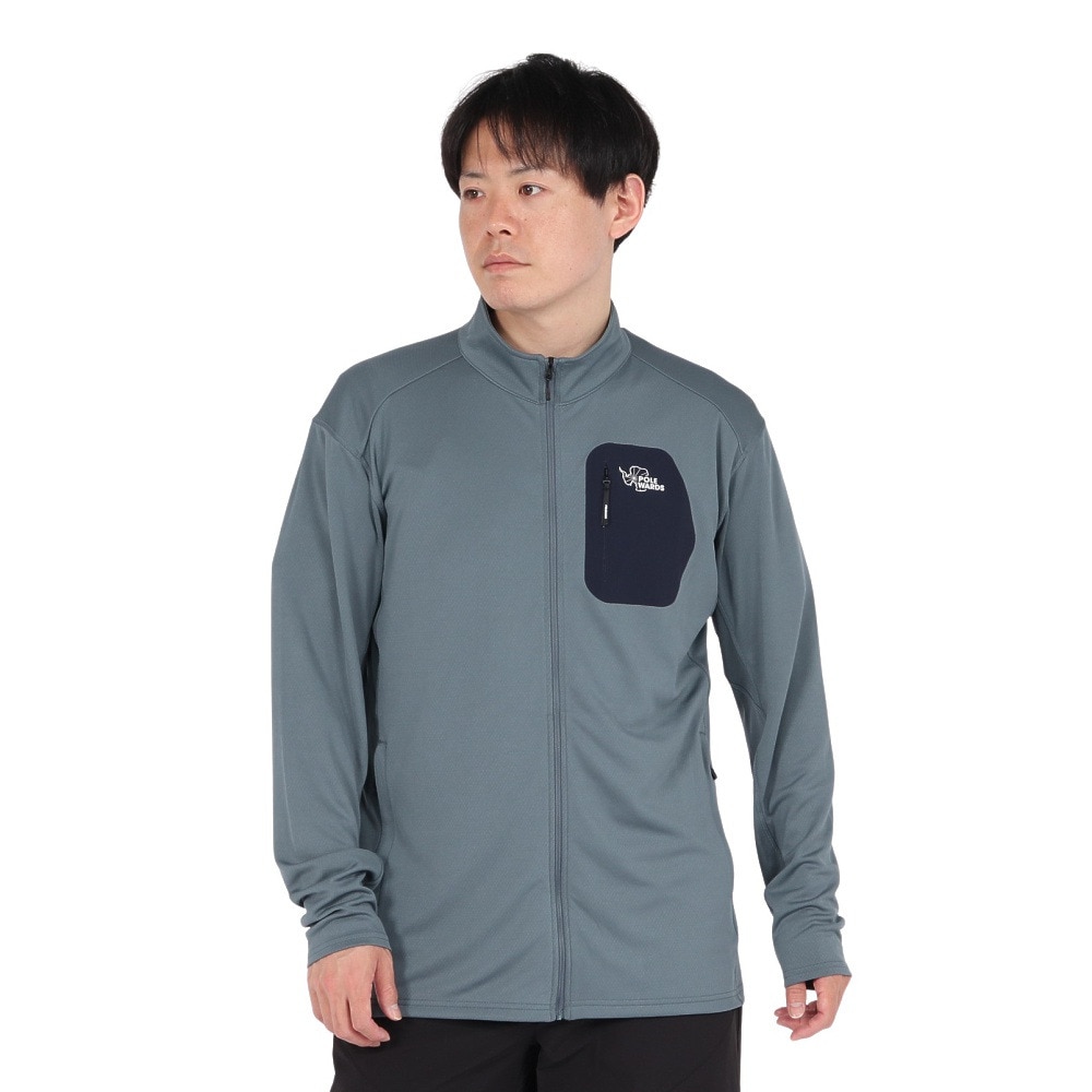 POLEWARDS（メンズ）長袖Tシャツ ロンT Fusiondry PP ジップジャケット PW2TJB02 BLU