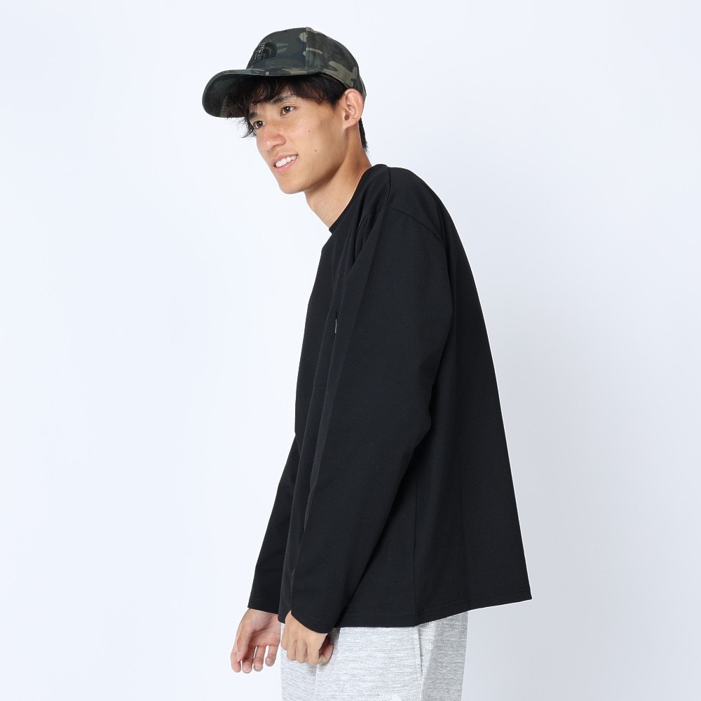 ザ・ノース・フェイス（THE NORTH FACE）（メンズ）速乾 UVケア 長袖Tシャツ ロンT ロングスリーブ エアリーリラックスTシャツ NT62345 K ブラック 防シワ