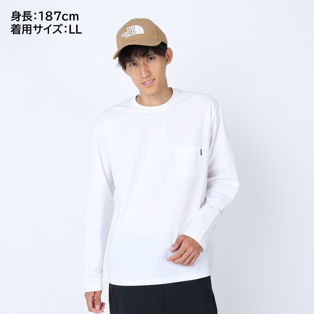 ザ・ノース・フェイス（THE NORTH FACE）（メンズ）速乾 UVケア 長袖Tシャツ ロンT ロングスリーブ エアリーリラックスTシャツ NT62345 W ホワイト 防シワ