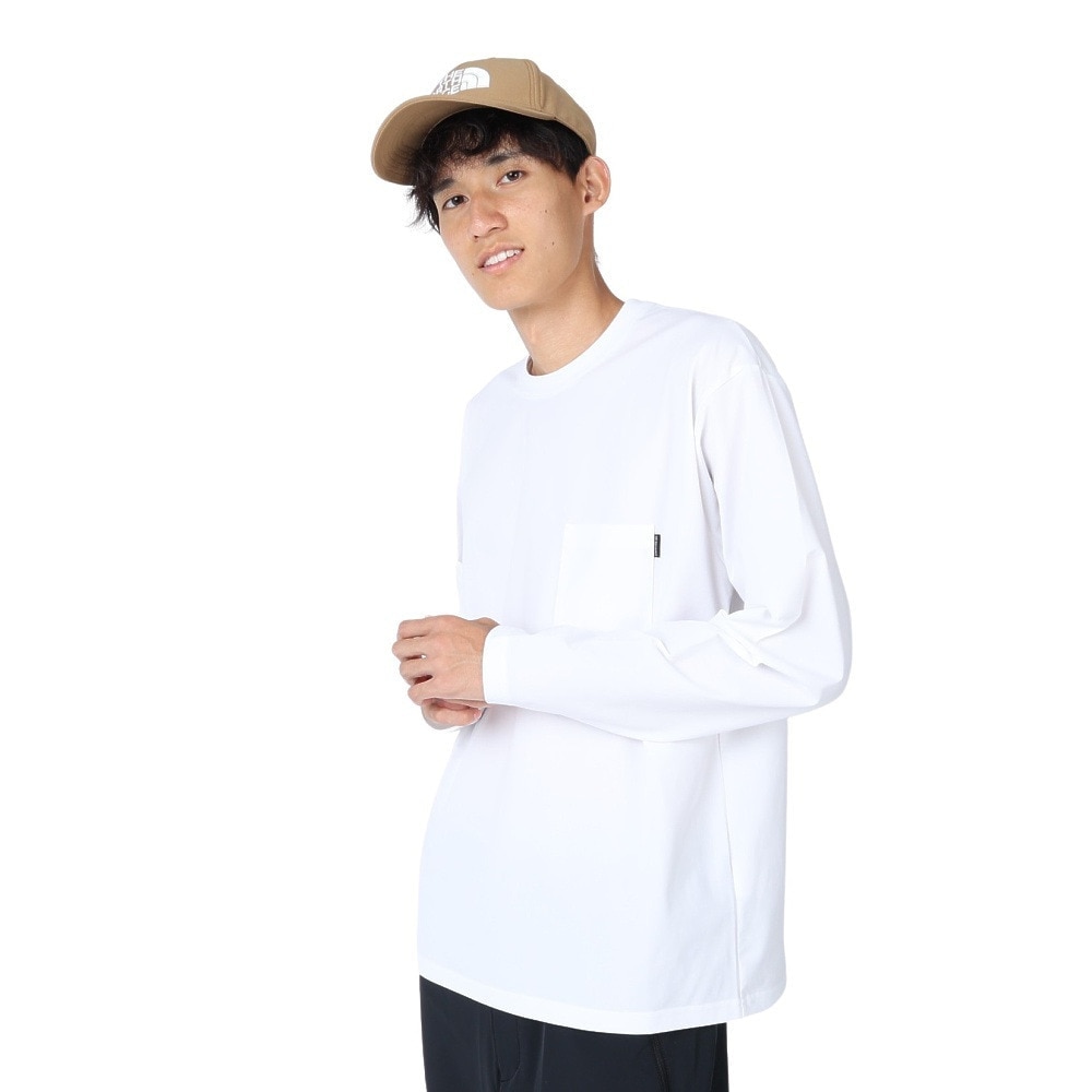 ザ・ノース・フェイス（THE NORTH FACE）（メンズ）速乾 UVケア 長袖Tシャツ ロンT ロングスリーブ エアリーリラックスTシャツ NT62345 W ホワイト 防シワ