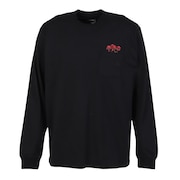 (メンズ)ロンT フラッシュドライフラワーロゴ長袖Tシャツ NT82535 K