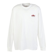 (メンズ)ロンT フラッシュドライフラワーロゴ長袖Tシャツ NT82535 OW