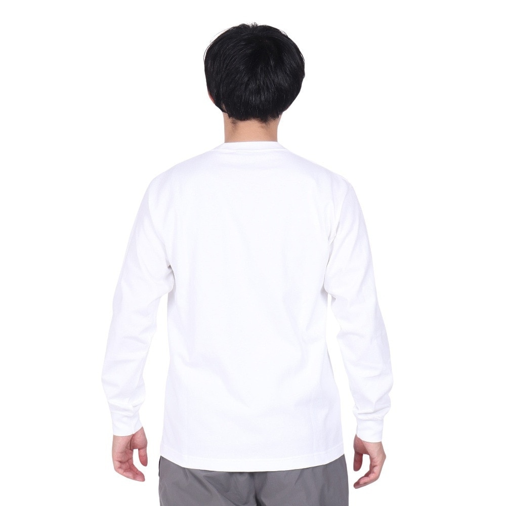 ザ・ノース・フェイス（THE NORTH FACE）（メンズ）Nuptse ヌプシ NT32443 長袖 UVカット ロングスリーブ コットンTシャツ ホワイト