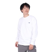 (メンズ)Nuptse ヌプシ NT32443 長袖 UVカット ロングスリーブ コットンTシャツ ホワイト