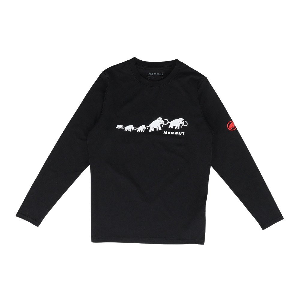 MAMMUT 長袖シャツ M 黒/ベージュ マムート（MAMMUT）（メンズ）長袖Tシャツ ロンT QD ロゴ プリント